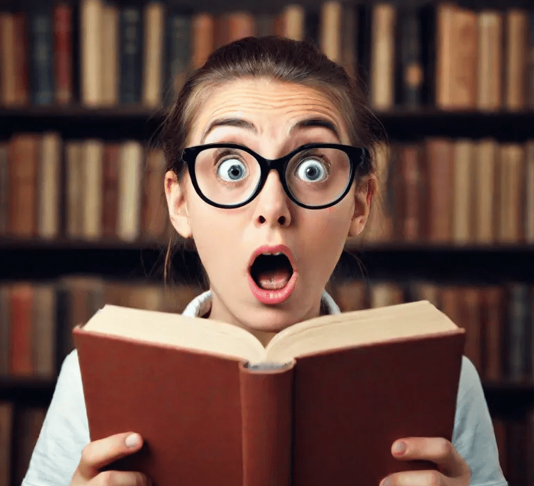 Surprised Book Reader